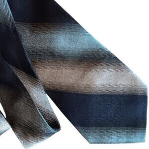 Vintage Necktie Striped Mens Tie Blue & Gray 56" 3.5" wide 1970's